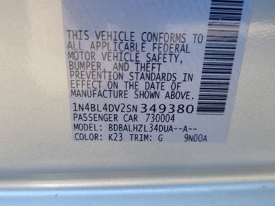 2025 Nissan Altima 2.5 SV
