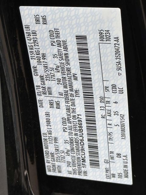 2018 Ford Escape SEL