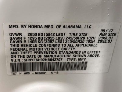 2017 Honda Pilot Touring