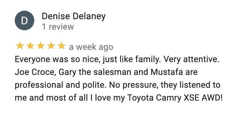 Google Reviews for Toyota City