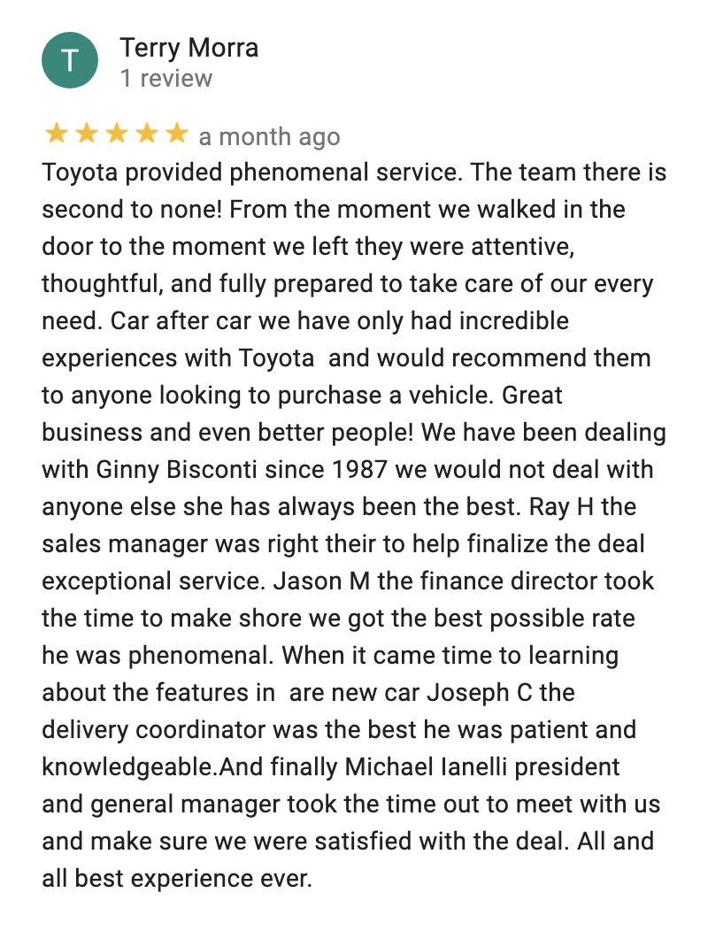 Google Reviews for Toyota City