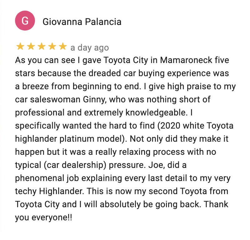 Google Reviews for Toyota City