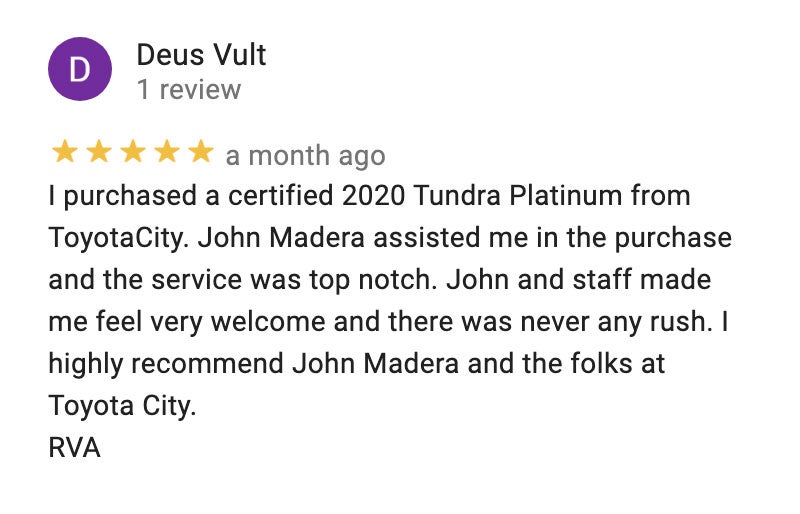 Google Reviews for Toyota City