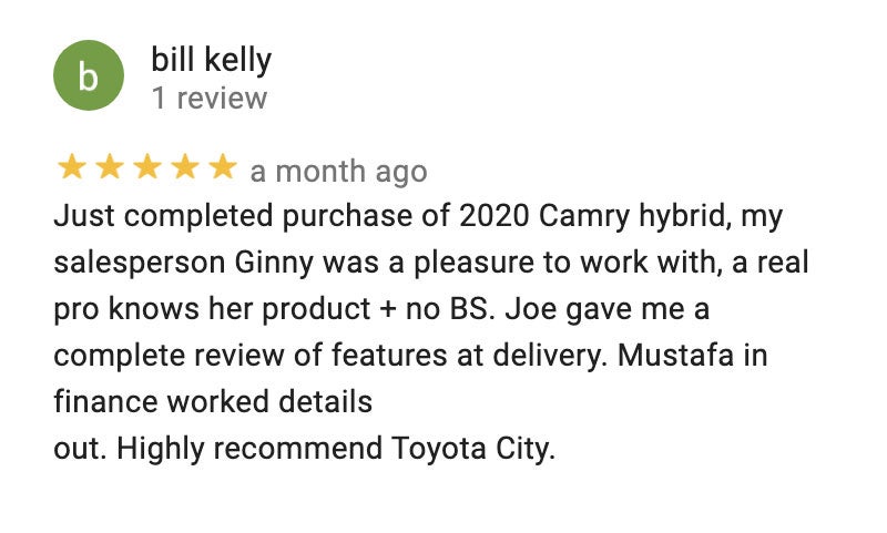 Google Reviews for Toyota City