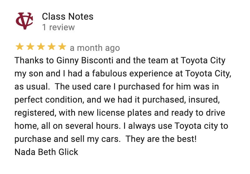 Google Reviews for Toyota City
