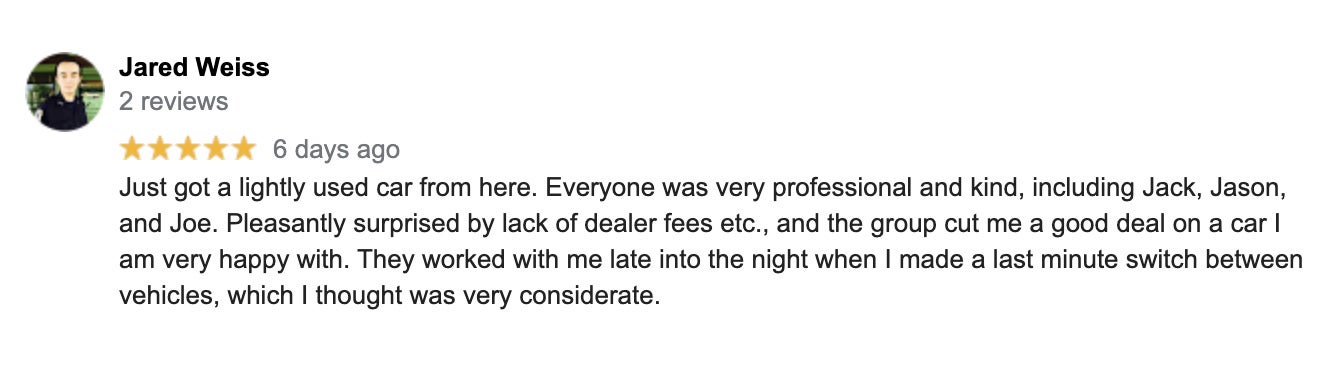 Google Reviews for Toyota City