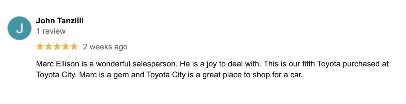 Google Reviews for Toyota City